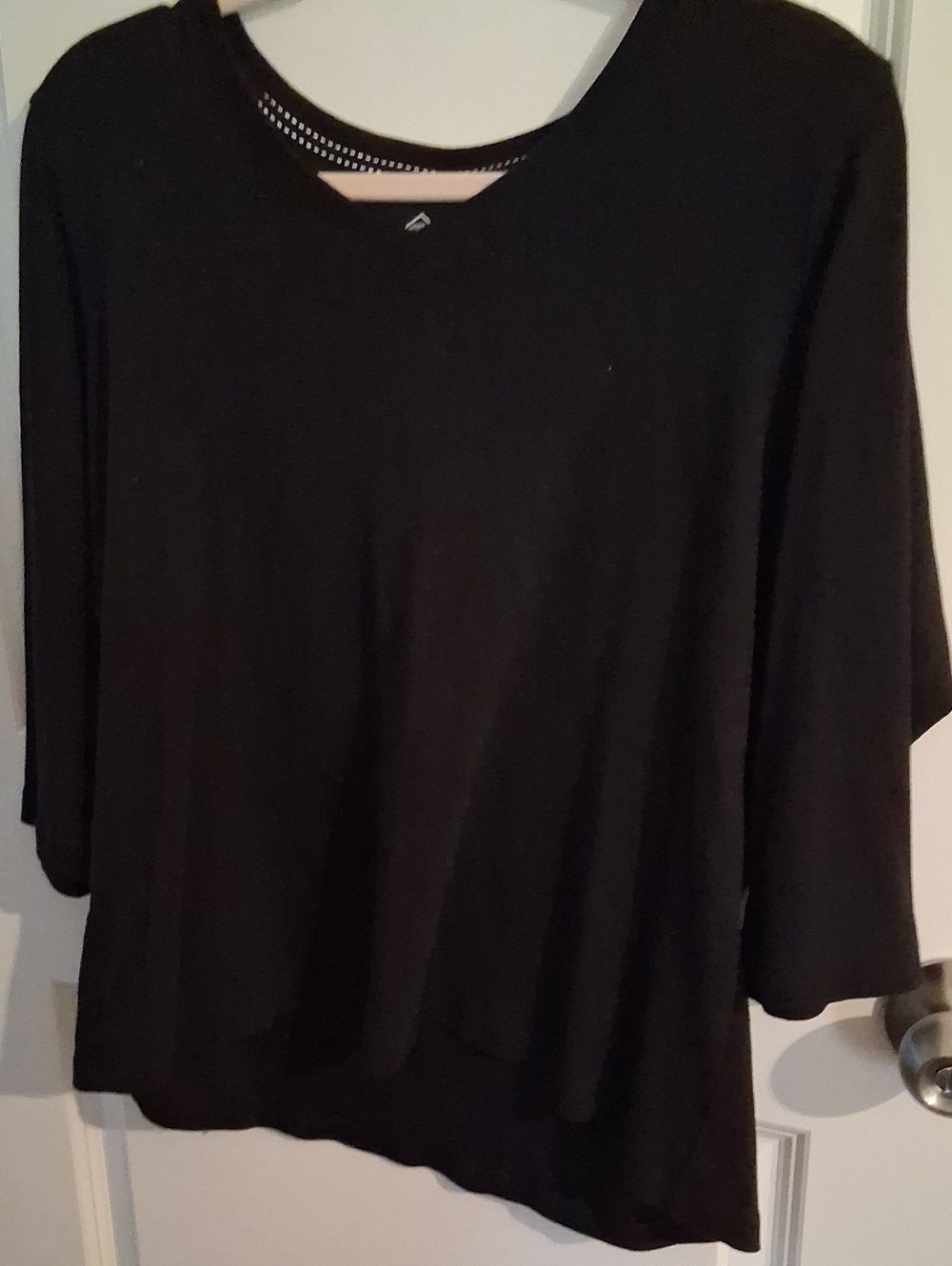 St. John's Bay Black Essential Tee with White Print